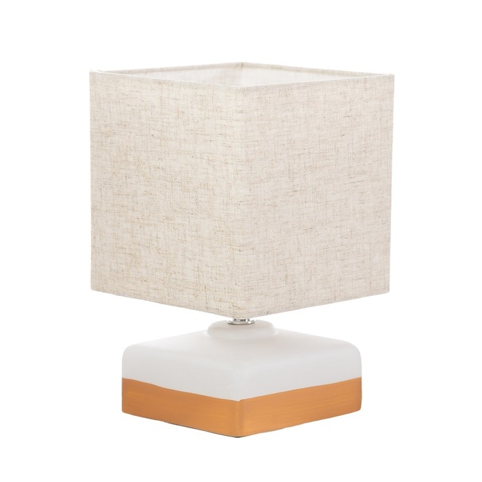 Настольная лампа Настольная лампа "Бертин" 1х40Вт Е14 пр-1,6м белый/беж 15х15х23,5см