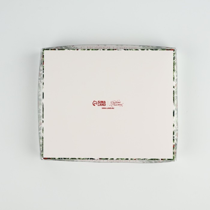 Коробка под 4 конфеты и шоколад с ячейками «Еловый аромат» 18 х 15 х 3 см, Новый год Коробка под 4 конфеты и шоколад с ячейками «Еловый аромат» 18 х 15 х 3 см, Новый год