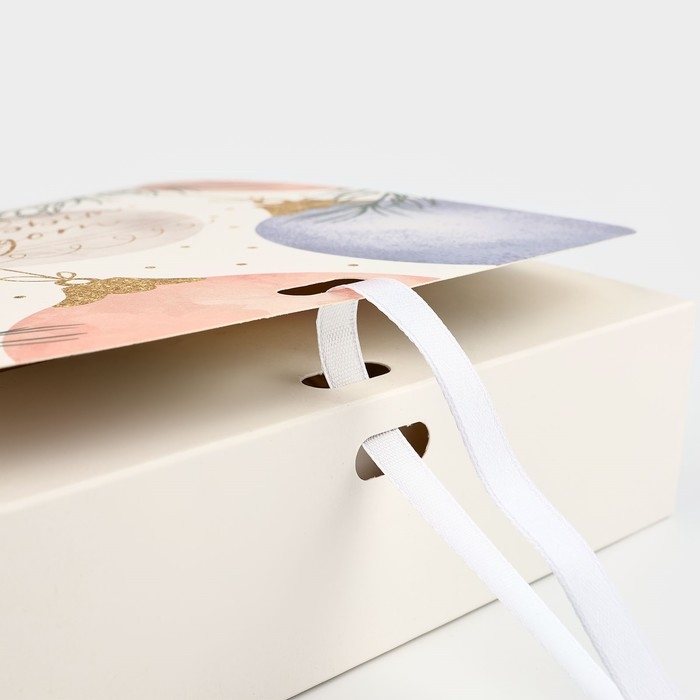 Коробка подарочная новогодняя складная двухсторонняя «Новогодние шары», 20 х 18 х 5 см, Новый год Коробка подарочная новогодняя складная двухсторонняя «Новогодние шары», 20 х 18 х 5 см, Новый год