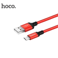 Кабель Hoco X14, 2 А, USB - micro USB, 2 м, черно-красный