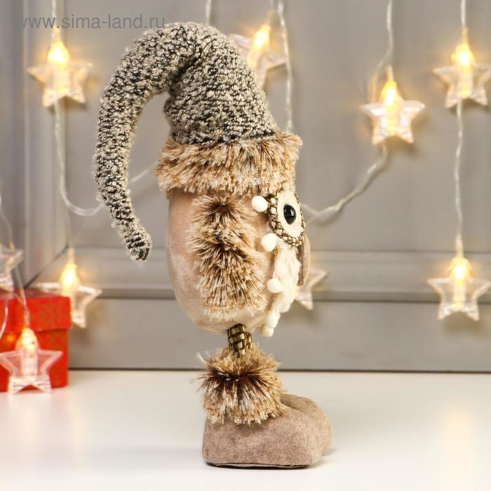 Кукла интерьерная Кукла интерьерная "Совёнок в валенках и колпачке" 47 см