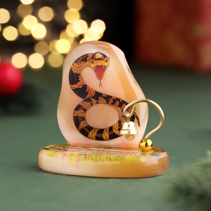 Новый год. Сувенир Новый год. Сувенир "Стабильности везде и во всём! 2025", с колокольчиком, селенит, 6х6х4,5 см 105837