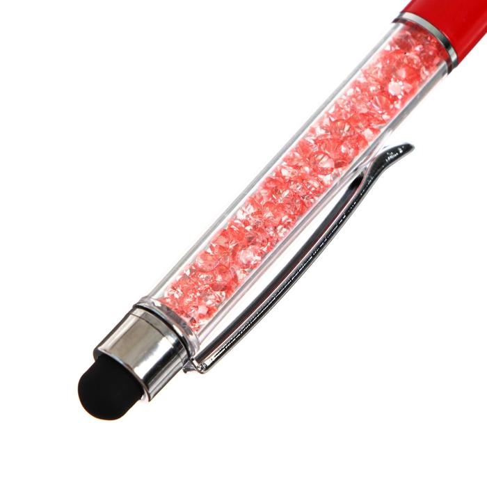 Ручка подарочная, шариковая, поворотный корпус, со стразами и стилусом, МИКС Ручка подарочная, шариковая, поворотный корпус, со стразами и стилусом, МИКС