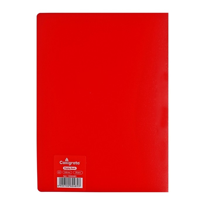 Папка с 20 вкладышами А5, 500 мкм, Calligrata, текстура Папка с 20 вкладышами А5, 500 мкм, Calligrata, текстура "песок", красная