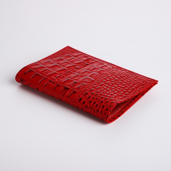 Обложка для паспорта, кайман, цвет красный Обложка для паспорта, кайман, цвет красный