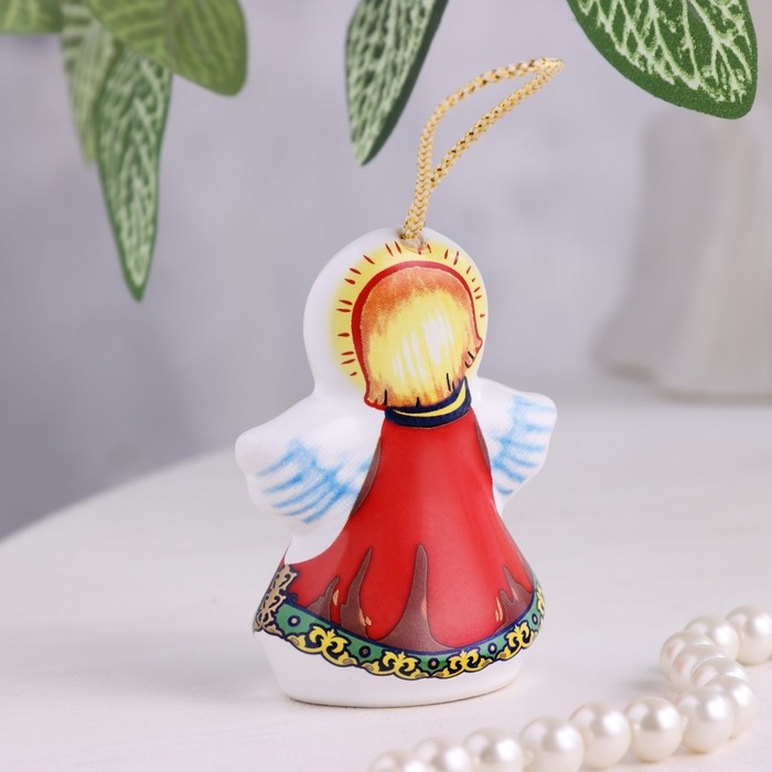 Сувенирный колокольчик "Ангел", цветок, керамика
