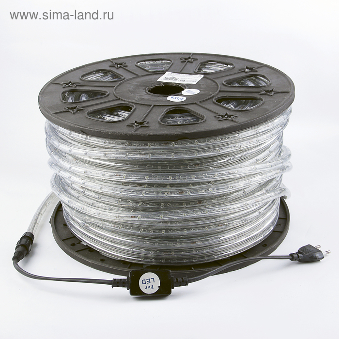 Световой шнур Luazon Lighting 13 мм, IP65, 100 м, 36 LED/м, 220 В, 2W, мерцание, свечение белое Световой шнур Luazon Lighting 13 мм, IP65, 100 м, 36 LED/м, 220 В, 2W, мерцание, свечение белое