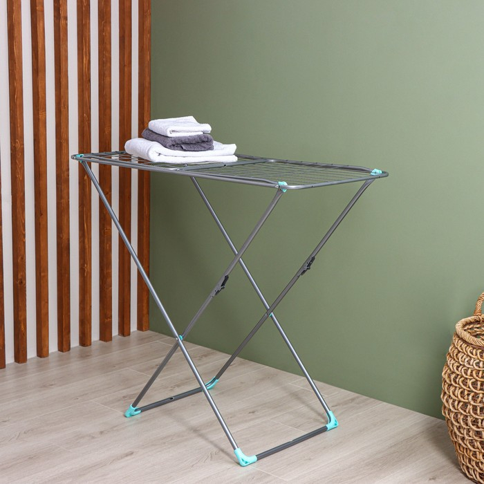 Сушилка для белья напольная складная, рабочая длина 18 м, высота от пола 95 см, ширина 54 см, цвет серый Сушилка для белья напольная складная, рабочая длина 18 м, высота от пола 95 см, ширина 54 см, цвет серый