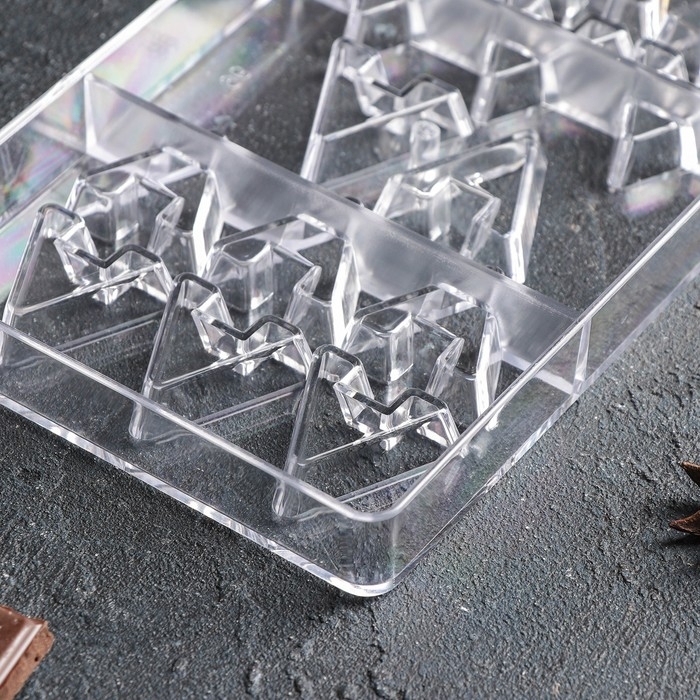 Форма для конфет и шоколада «Хеопс», 14 ячеек, 20×12×2,5 см, цвет прозрачный Форма для конфет и шоколада «Хеопс», 14 ячеек, 20×12×2,5 см, цвет прозрачный