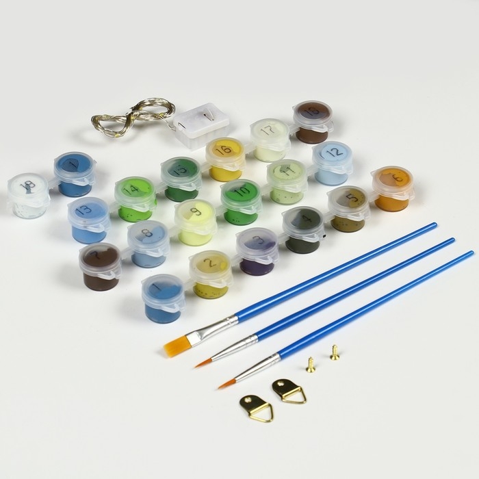 Новогодняя картина по номерам с подрамником и гирляндой «Новый год! Уютный вечер», 30 х 40 см Новогодняя картина по номерам с подрамником и гирляндой «Новый год! Уютный вечер», 30 х 40 см