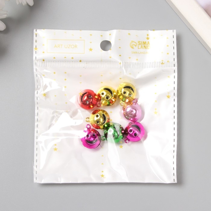 Набор декора для творчества металл  Набор декора для творчества металл "Смайл" цветные набор 8 шт