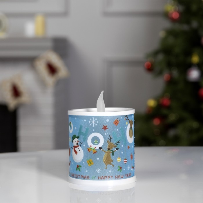 Светодиодная фигура «Свеча с Дедом Морозом» 7.5 × 10 × 7.5 см, пластик, батарейки AG13х3 (в комплекте), свечение мульти