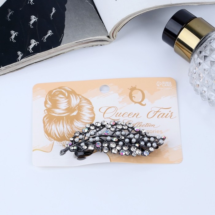 Заколка-автомат для волос Заколка-автомат для волос "Листопад" жемчуг, 7 см