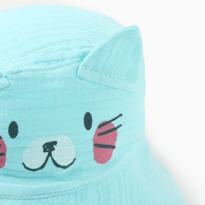 Панама для девочки, цвет мятно-голубой, размер 46 Панама для девочки, цвет мятно-голубой, размер 46