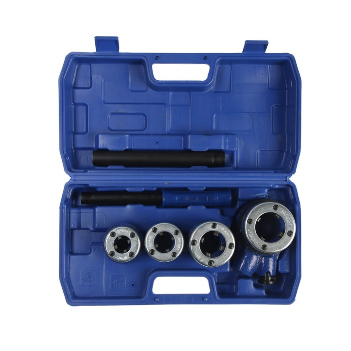 Набор клуппов трубных ТУНДРА, 1/2 Набор клуппов трубных ТУНДРА, 1/2"-3/4"-1"-1 1/4" + трещотка в сборе, 7 предметов