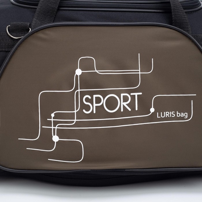 Сумка спортивная, 3 отдела на молниях, наружный карман, длинный ремень, большой размер, цвет чёрный/хаки