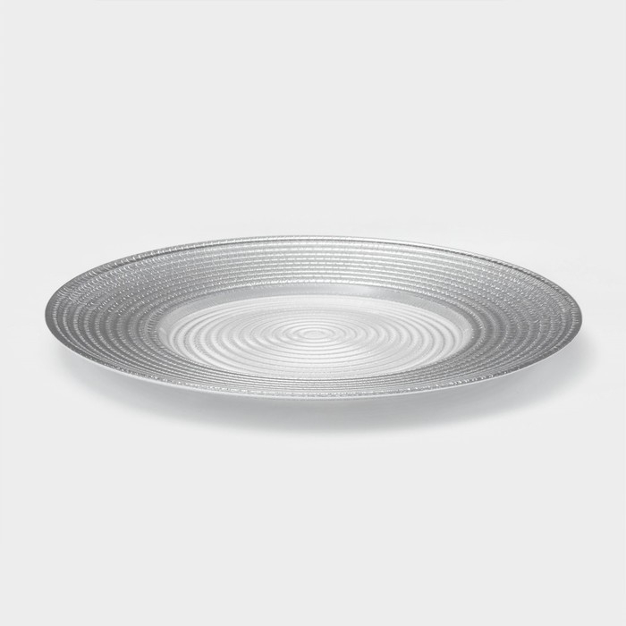 Тарелка стеклянная &laquo;Севилья&raquo;, d=27 см, цвет серебряный