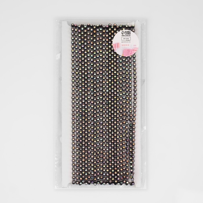 Стразы на нитях, с голографией, 4 мм, 9 ± 1 м, цвет чёрный Стразы на нитях, с голографией, 4 мм, 9 ± 1 м, цвет чёрный