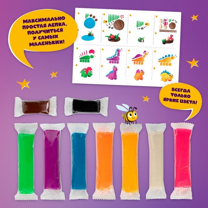 Тесто для лепки «Волшебное тесто. Семья динозавров» 400 г Тесто для лепки «Волшебное тесто. Семья динозавров» 400 г