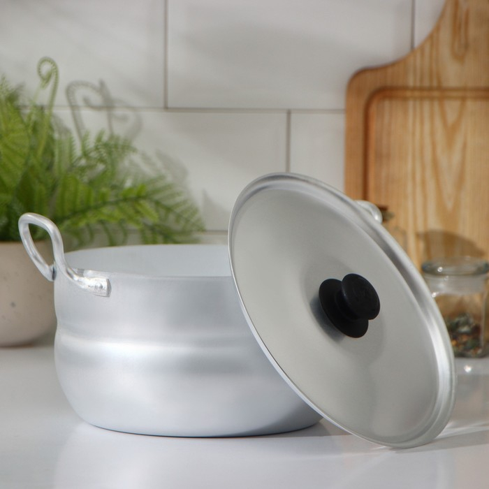 Кастрюля алюминиевая, 3 л, металлическая крышка Кастрюля алюминиевая, 3 л, металлическая крышка