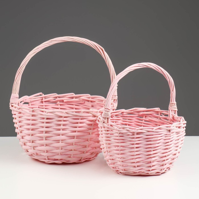 Набор корзин, 2 шт, 24×13×26 см, 19×11×22 см, ива Набор корзин, 2 шт, 24×13×26 см, 19×11×22 см, ива