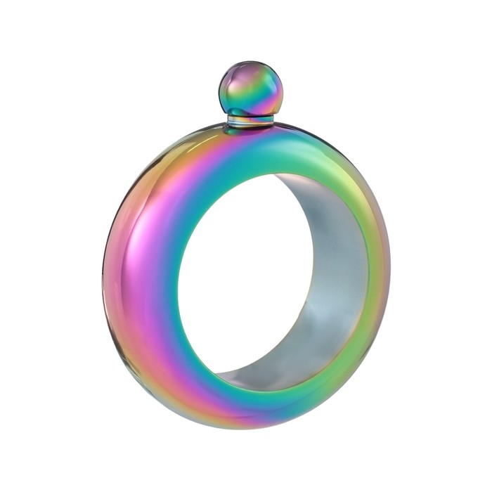 Фляжка для алкоголя  Фляжка для алкоголя "Браслет", нержавеющая сталь, подарочная, женская, 105 мл