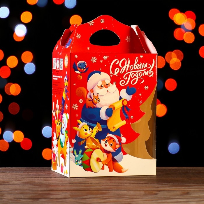 Новый год. Подарочная коробка с окном елочкой Новый год. Подарочная коробка с окном елочкой "Письма", 25 х 13 х 19 см.