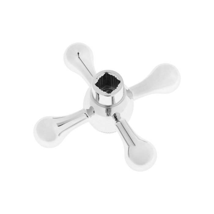 Ручка на смеситель ZEIN Z201, крест, для кран-букс со штоком на 24 шлица, цинк, цвет хром Ручка на смеситель ZEIN Z201, крест, для кран-букс со штоком на 24 шлица, цинк, цвет хром