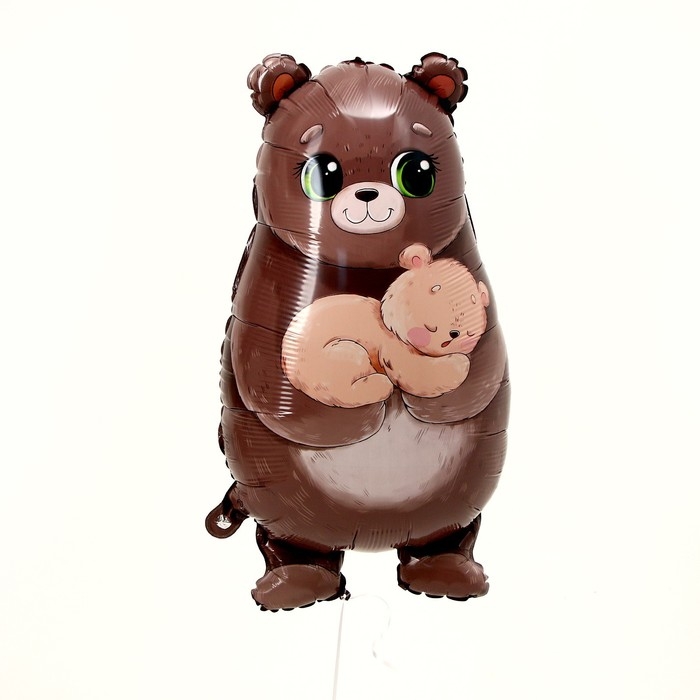 День матери. Воздушный шар фольгированный 30" "Милый мишка", с подложкой