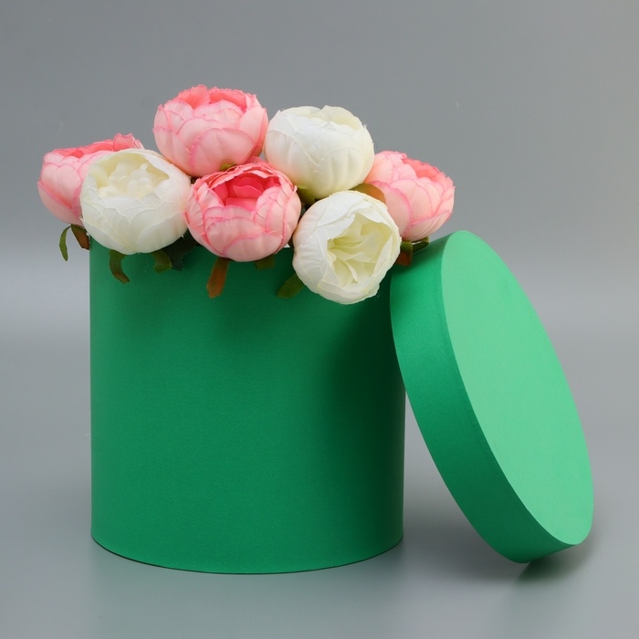 Коробка подарочная круглая Коробка подарочная круглая "Зеленый" 23*23*23см