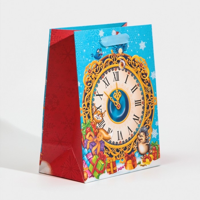 Пакет подарочный новогодний ламинированный «Лесные зверушки», MS 18 х 23 х 10 см, Новый год Пакет подарочный новогодний ламинированный «Лесные зверушки», MS 18 х 23 х 10 см, Новый год