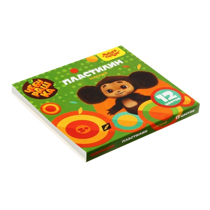 Пластилин Мульти-Пульти Пластилин Мульти-Пульти "Чебурашка", 12 цветов, 144г, со стеком, картон