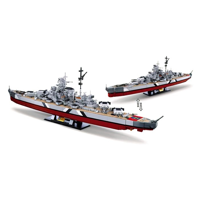 Конструктор Модельки «Боевой корабль Бисмарк», 2 варианта сборки, 1849 деталей Конструктор Модельки «Боевой корабль Бисмарк», 2 варианта сборки, 1849 деталей