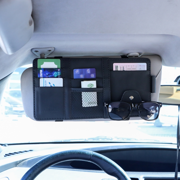 Органайзер на солнцезащитный козырек, 30×14.5 см, черный Органайзер на солнцезащитный козырек, 30×14.5 см, черный