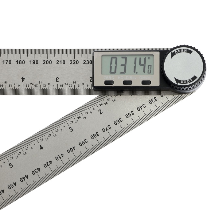 Угломер электронный ТУНДРА, нержавеющая сталь, 300 мм Угломер электронный ТУНДРА, нержавеющая сталь, 300 мм