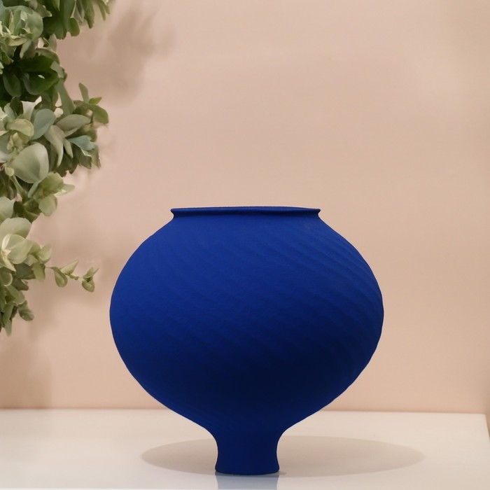 Ваза для цветов декоративная &laquo;Лаура&raquo; цвет синий 20 х 16 х 16 см