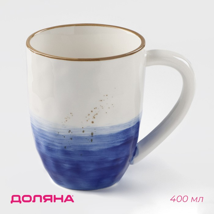 Кружка фарфоровая Доляна «Космос», 400 мл, цвет синий Кружка фарфоровая Доляна «Космос», 400 мл, цвет синий