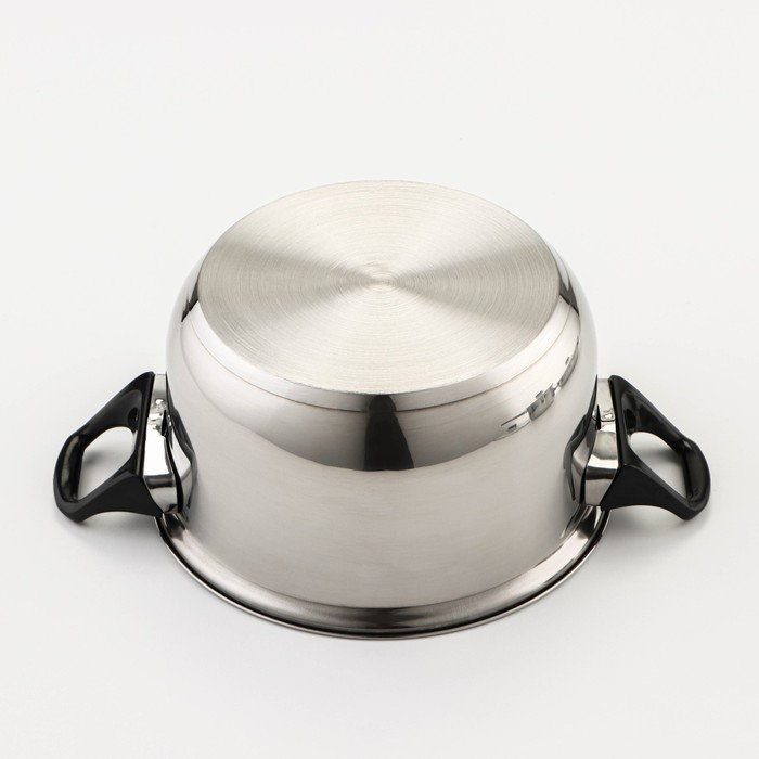 Набор посуды из нержавеющей стали «Чёрная ночь», 8 предметов: ковш 1,5 л, 2 кастрюли 2/3 л, сковорода d=24 см, крышки, стенки 0,3 мм, дно 5 мм Набор посуды из нержавеющей стали «Чёрная ночь», 8 предметов: ковш 1,5 л, 2 кастрюли 2/3 л, сковорода d=24 см, крышки, стенки 0,3 мм, дно 5 мм