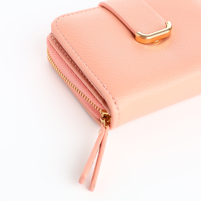 Кошелёк женский на кнопке, цвет розовый