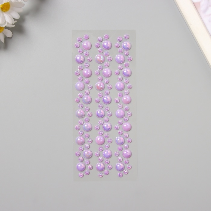 Наклейка пластик стразы Наклейка пластик стразы "Изгибы - жемчужинки" 21,5х7 см