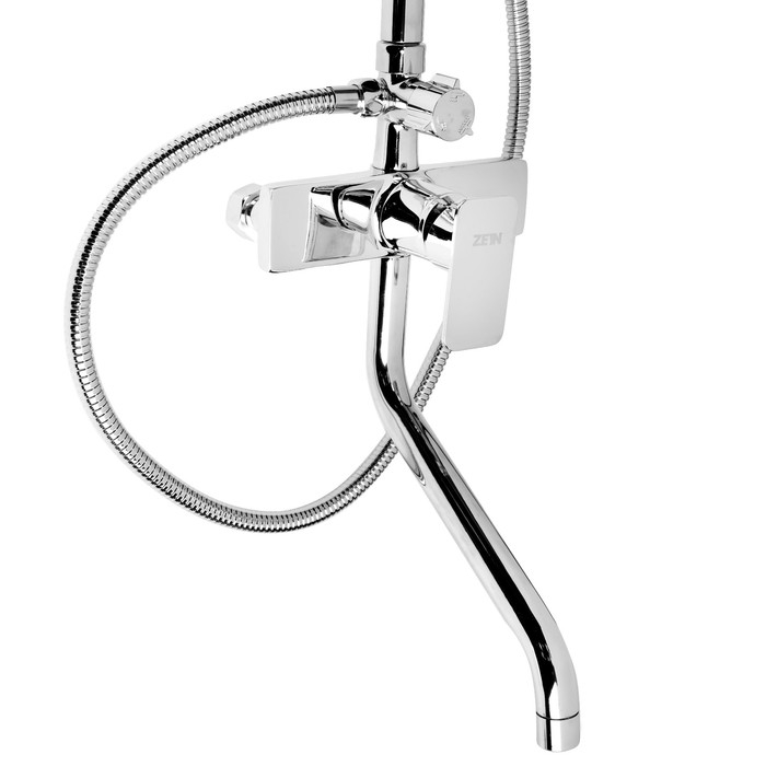 Душевая система ZEIN Z3867, смеситель, тропическая и ручная лейка, латунь, хром Душевая система ZEIN Z3867, смеситель, тропическая и ручная лейка, латунь, хром