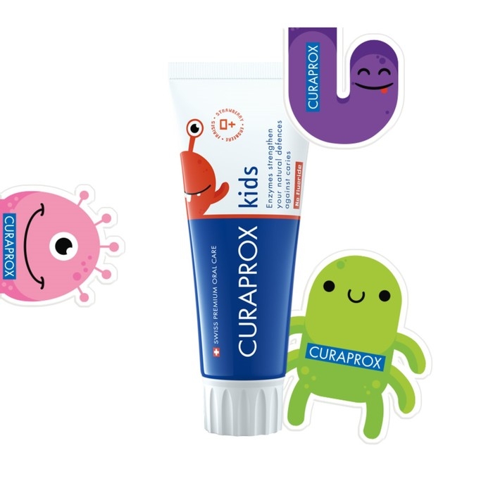 Зубная паста Curaprox Kids Zero, со вкусом клубники, 60 мл Зубная паста Curaprox Kids Zero, со вкусом клубники, 60 мл