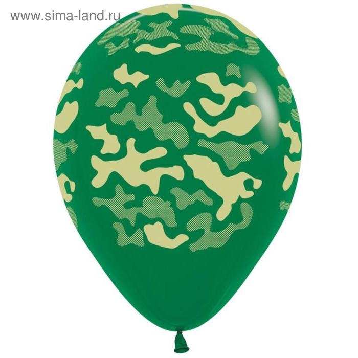 Шары латексные 12" &laquo;Камуфляж&raquo;, пастель, набор 50 шт., цвет тёмно-зелёный