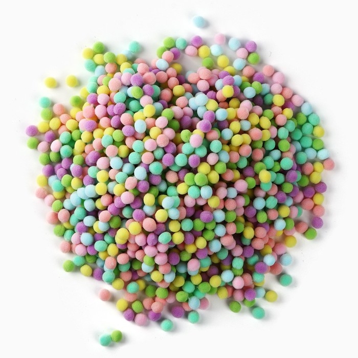 Набор текстильных деталей для декора. Помпоны для творчества &laquo;Цветные&raquo;, 55 гр