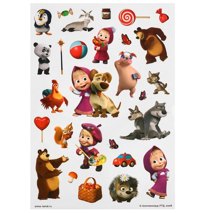 Игра развивающая на липучках Игра развивающая на липучках "Изучаем цвета", Маша и медведь