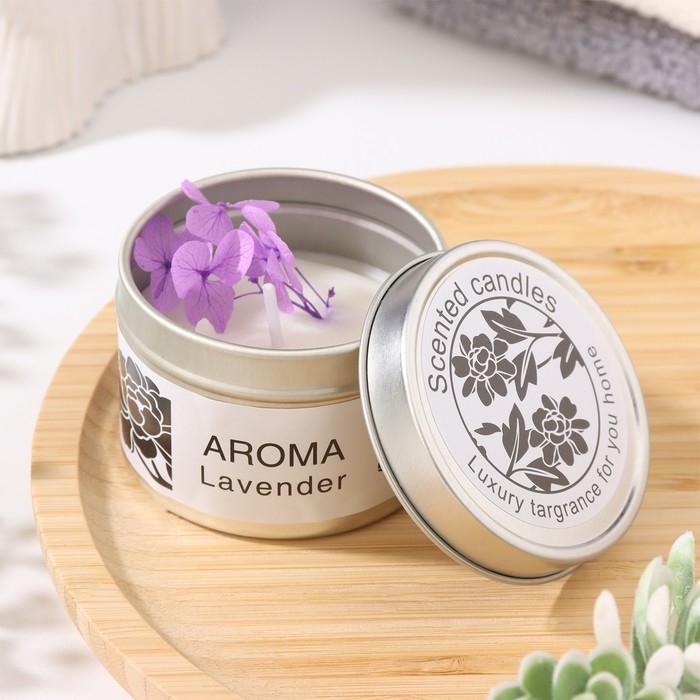 Свеча ароматическая в банке, море, цветы, 4,5х6 см, МИКС Свеча ароматическая в банке, море, цветы, 4,5х6 см, МИКС