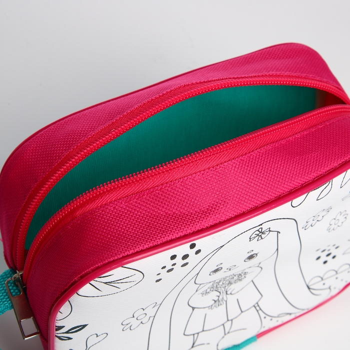 Сумка детская для девочки через плечо  Сумка детская для девочки через плечо "Зайчик с букетом" 17х13х5 см