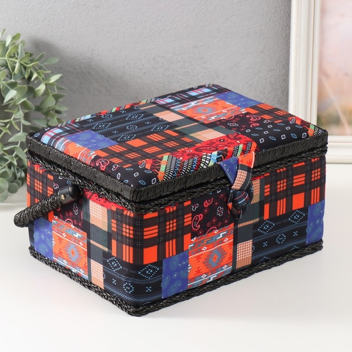 Шкатулка для рукоделия Шкатулка для рукоделия "Пэчворк. Узоры" 19х26х14,5 см