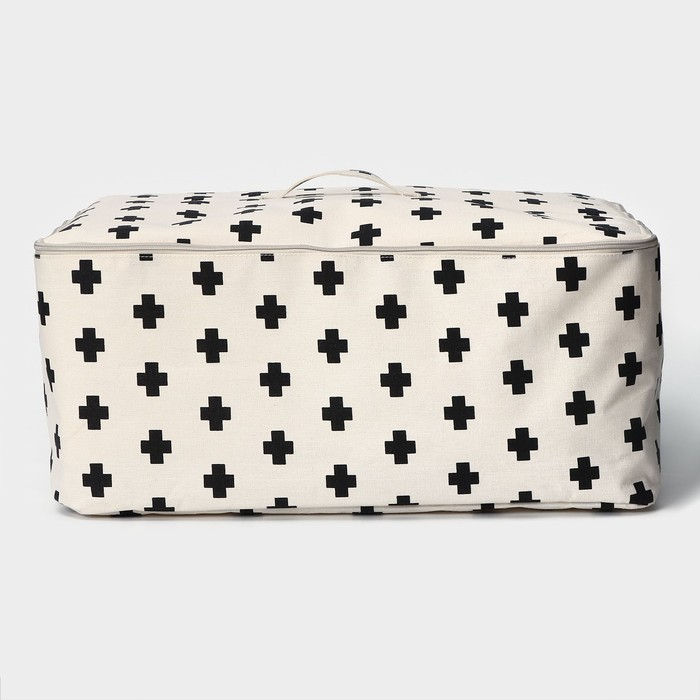 Кофр для хранения вещей «Ажур», 55×42×25 см, цвет чёрно-молочный Кофр для хранения вещей «Ажур», 55×42×25 см, цвет чёрно-молочный