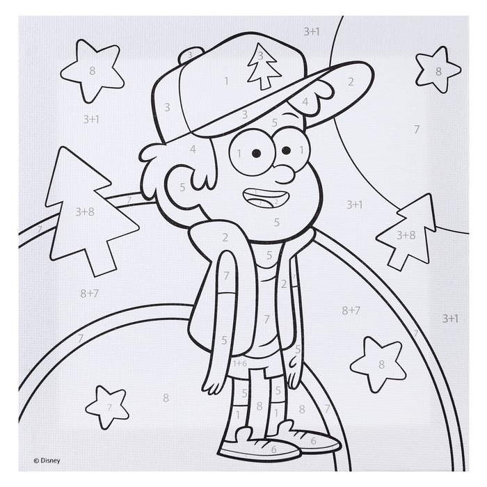 Картина по номерам для детей Картина по номерам для детей "Диппер" 15х15 см, Гравити Фолз